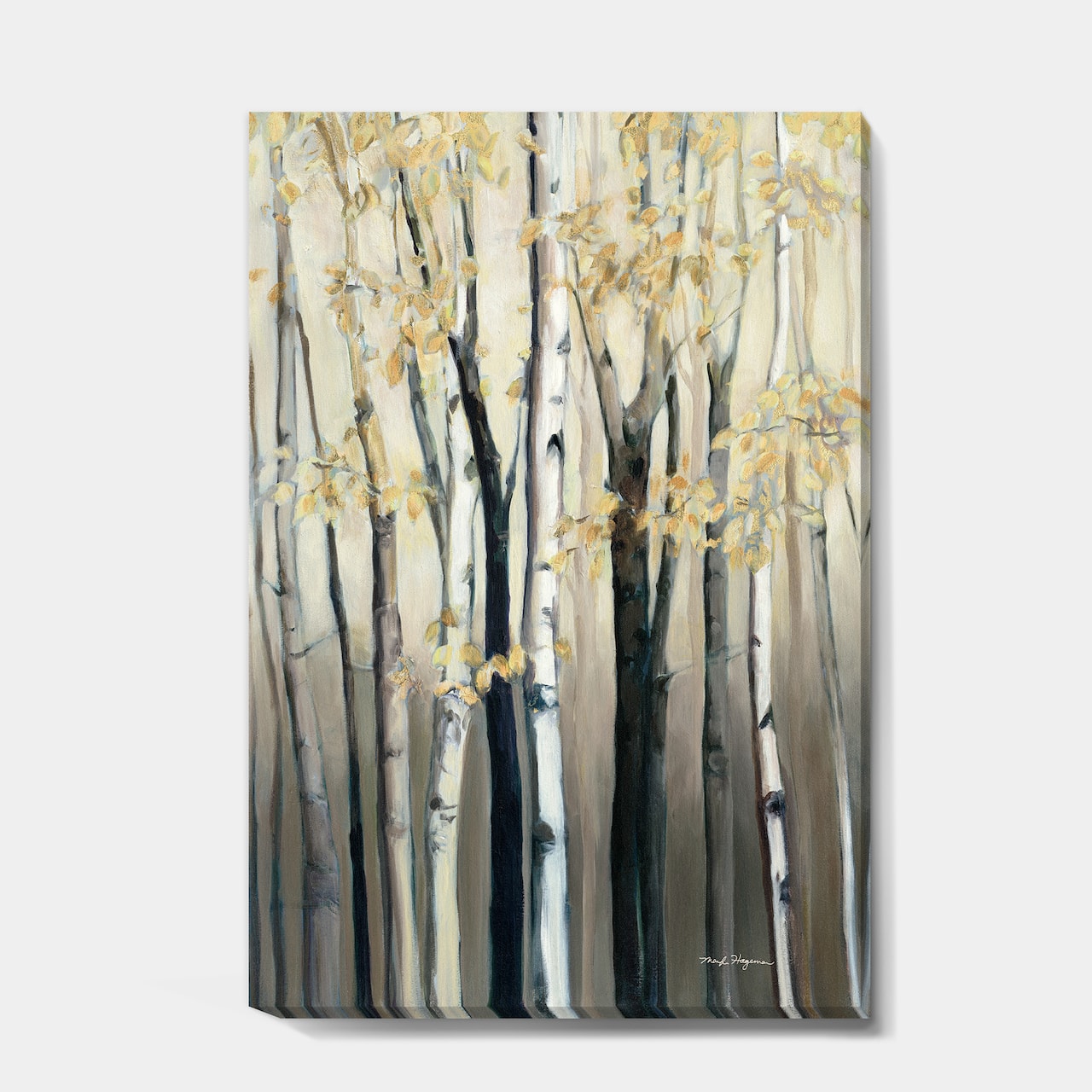 Designart - Golden Birch Forest III - Farmhouse Canvas Art
